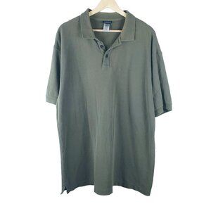 Patagonia Shirt Mens‎ Large Organic Cotton Army Green Polo Outdoor Gorpcore FLAW